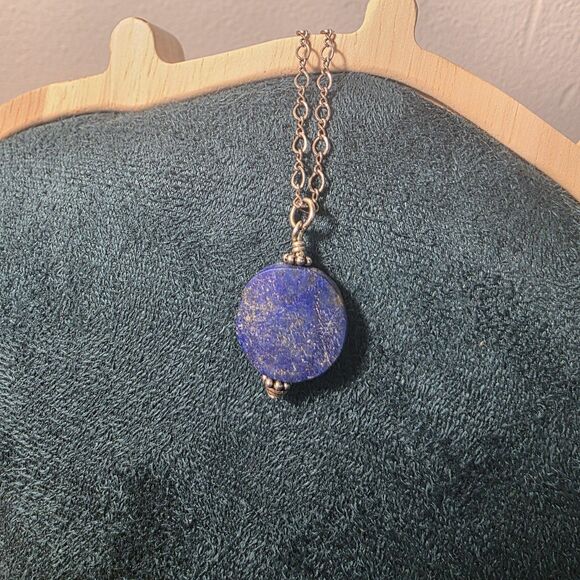 Vintage Natural Lapis and Sterling Silver Necklace And Bracelet - Picture 5 of 10